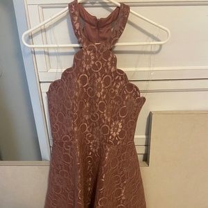 Crystal Doll new without tags Junior lace dusty pink semi formal dress size 1
